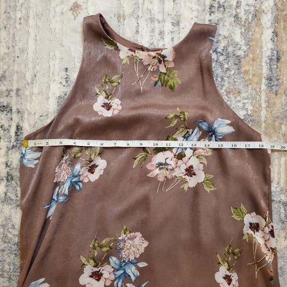 Final Touch Women's Grey-Purple Mauve Floral Sleeveless short dress in sz Large - Picture 3 of 9